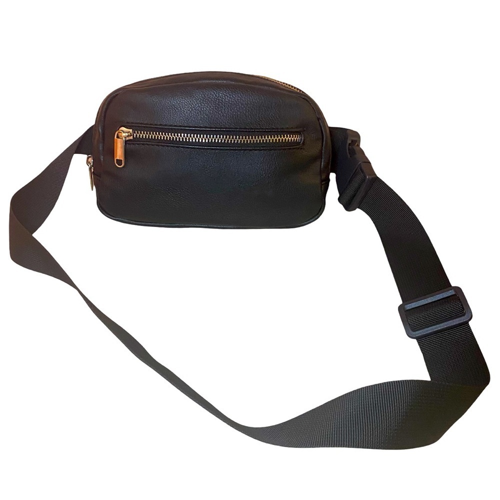 WILD FABLE Crossbody Bag/Fanny Pack Faux Leather Canvas Strap in Black - Picture 5 of 7